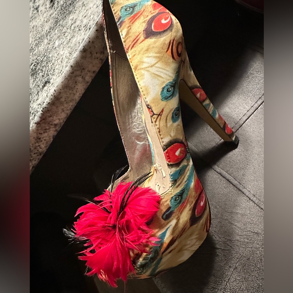 Red Multicolored Heels